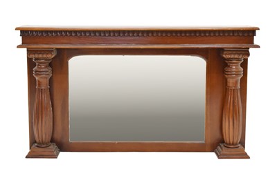 Lot 565 - Early 20th century mahogany overmantel mirror