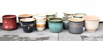 Lot 73 - Large collection of glazed terracotta and other ceramic plant pots