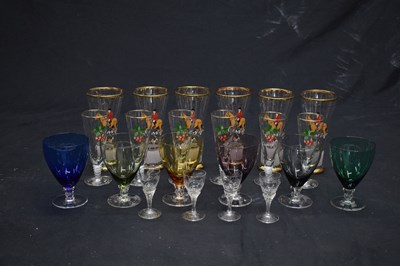 Lot 80 - Set of six Mid-Century coloured drinking glasses