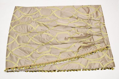 Lot 495 - Ex Dorchester Hotel: Large pair of interlined silk curtains with jabots