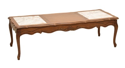 Lot 562 - French marble-topped oak coffee table