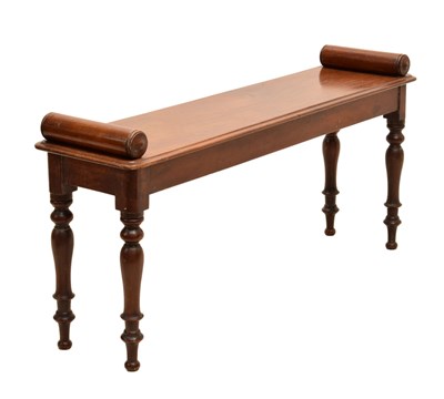 Lot 482 - Early Victorian mahogany hall bench