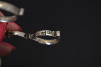 Lot 202 - Pair of Victorian silver grape scissors and pair of tea tongs