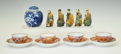 Lot 404 - Chinese blue and white ginger jar, etc