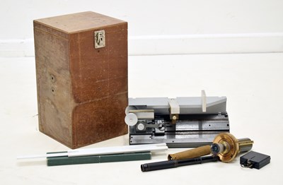 Lot 385 - Chesterman of Sheffield bench micrometer in fitted wooden case, etc