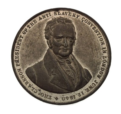 Lot 145 - 19th century medallion commemorating the British & Foreign Anti Slavery Society convention