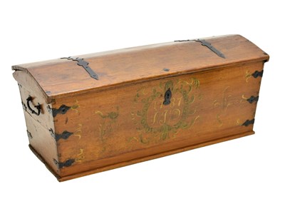 Lot 467 - Dated late 18th century Continental (probably Dutch) oak kist, 1787