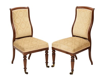 Lot 539 - Pair of mid 19th century mahogany high-back chairs