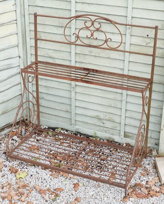 Lot 766 - French wrought iron two-tier bakers stand