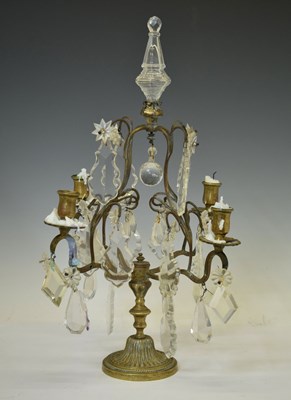 Lot 336 - Early 20th century Continental gilt metal four sconce candle lustre