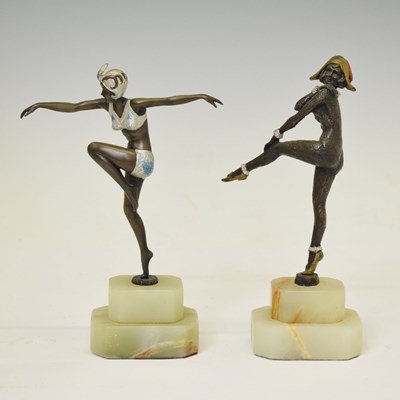 Lot 316 - Pair of Art Deco style bronze dancer figures