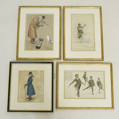 Lot 581 - Three 19th century and early 20th century watercolour studies and one other