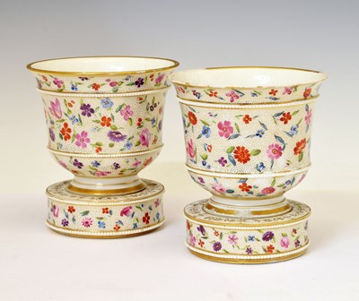 Lot 275 - Pair of 19th century French porcelain cache pots