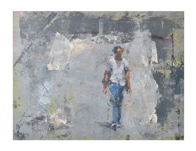 Lot 587 - Andrew Hood (b. 1964) - Acrylic on canvas - 'Figure in grey'