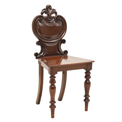 Lot 693 - Early 19th century mahogany hall chair