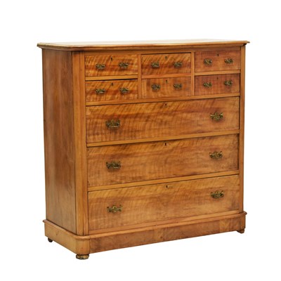 Lot 662 - Victorian satin birch Scottish chest of drawers