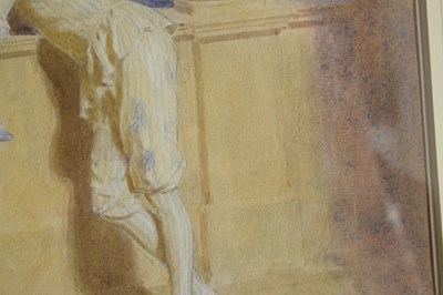 Lot 364 - Frederick Pegram (1870-1937) - Watercolour - 'Pierrot & Pierrette'