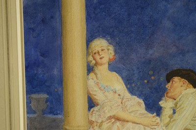 Lot 364 - Frederick Pegram (1870-1937) - Watercolour - 'Pierrot & Pierrette'
