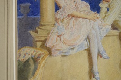 Lot 364 - Frederick Pegram (1870-1937) - Watercolour - 'Pierrot & Pierrette'