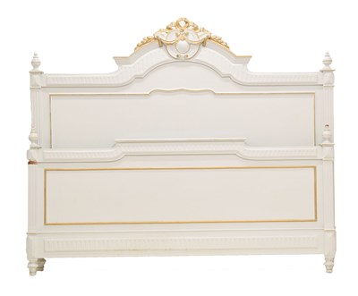 Lot 735 - French and later painted super kingsize bed frame