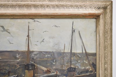 Lot 398 - Charles Walter Simpson (1885-1971) - Gouache - ‘Mousehole Harbour’