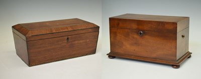 Lot 326 - Mid 19th century mahogany tea caddy and one other