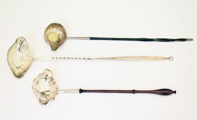 Lot 172 - Three silver toddy ladles