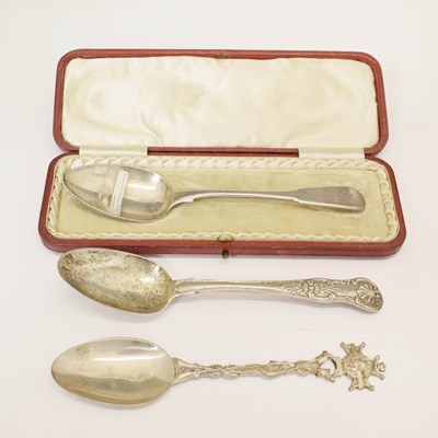 Lot 227 - Three silver tablespoons