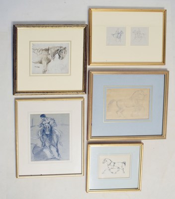 Lot 616 - Group of five horse studies