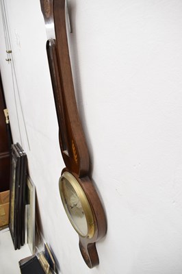 Lot 409 - Early 19th century inlaid mahogany wheel barometer, C.Volonte, Crown Inn, Devizes