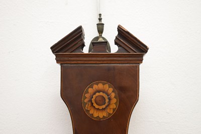 Lot 409 - Early 19th century inlaid mahogany wheel barometer, C.Volonte, Crown Inn, Devizes