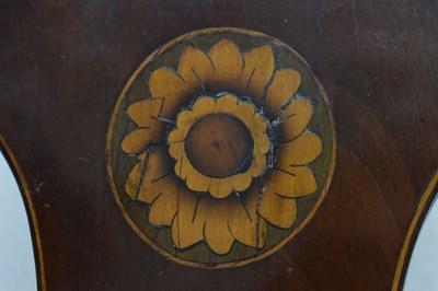 Lot 409 - Early 19th century inlaid mahogany wheel barometer, C.Volonte, Crown Inn, Devizes