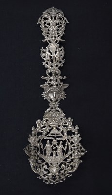 Lot 112 - 19th century Dutch silver straining spoon