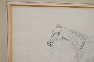Lot 335 - Attributed to Sawrey Gilpin RA (1733-1807) - Pencil study - 'A saddled hunter [horse]'
