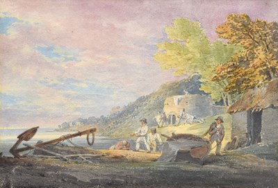 Lot 342 - William Payne (British, 1760-1830) - Watercolour - 'View on the River Taw near Barnstaple'