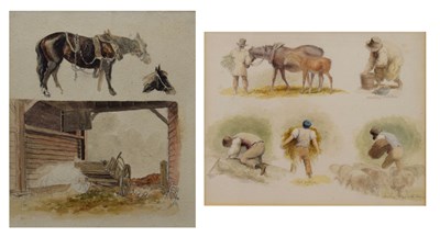 Lot 337 - Robert Hills (1769-1844) - Pencil and watercolour - Rustic Sketches, etc