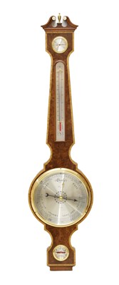 Lot 643 - Comitti - Reproduction walnut inlaid wheel barometer