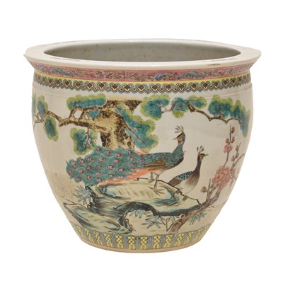 Lot 528 - Chinese Famille Rose porcelain fish bowl or planter