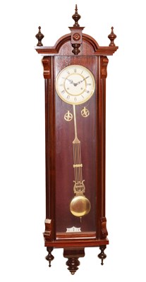 Lot 641 - Reproduction mahogany-cased twin weight Vienna wall clock