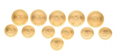 Lot 132 - Twelve gilt metal steeplechase buttons