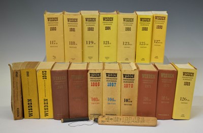 Lot 383 - Collection of eighteen Wisden Cricketers' Alamnacks