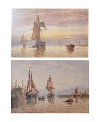 Lot 609 - Richard Henry Nibbs (1816-1893) – Near pair of watercolours – Harbour scenes