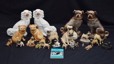 Lot 488 - Large collection of ceramic and other pug dogs