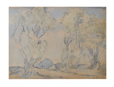 Lot 567 - James Beattie Michie (1891-1959) – Pencil and wash – Study of trees