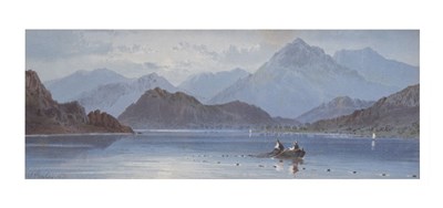 Lot 568 - Edwin Aaron Penley (1826-1893) – Watercolour – Fishermen on a Scottish loch