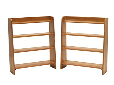 Lot 716 - Pair of mid 20th century four-tier open bookcases