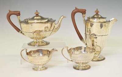 Lot 109 - Edward VII silver four-piece tea service