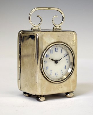 Lot 421 - George V silver-cased desk or boudoir timepiece