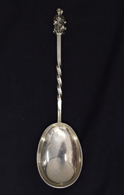 Lot 116 - Mid 20th century white-metal gilt apostle style spoon