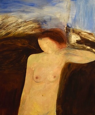 Lot 440 - Elizabeth Hunter (b.1935) - Oil on board - Persephone Descending